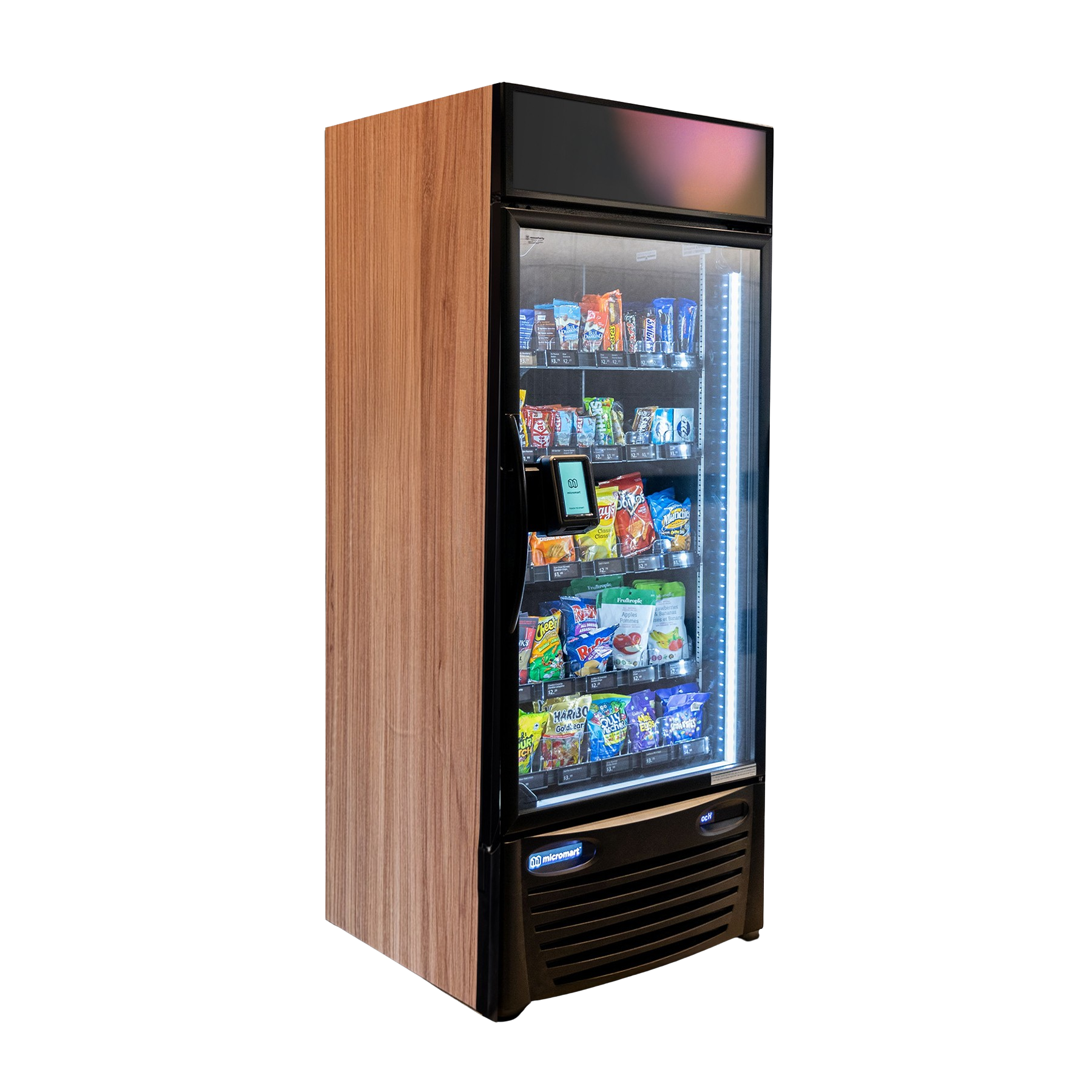 Smart Vending Machine with a light wood side panel