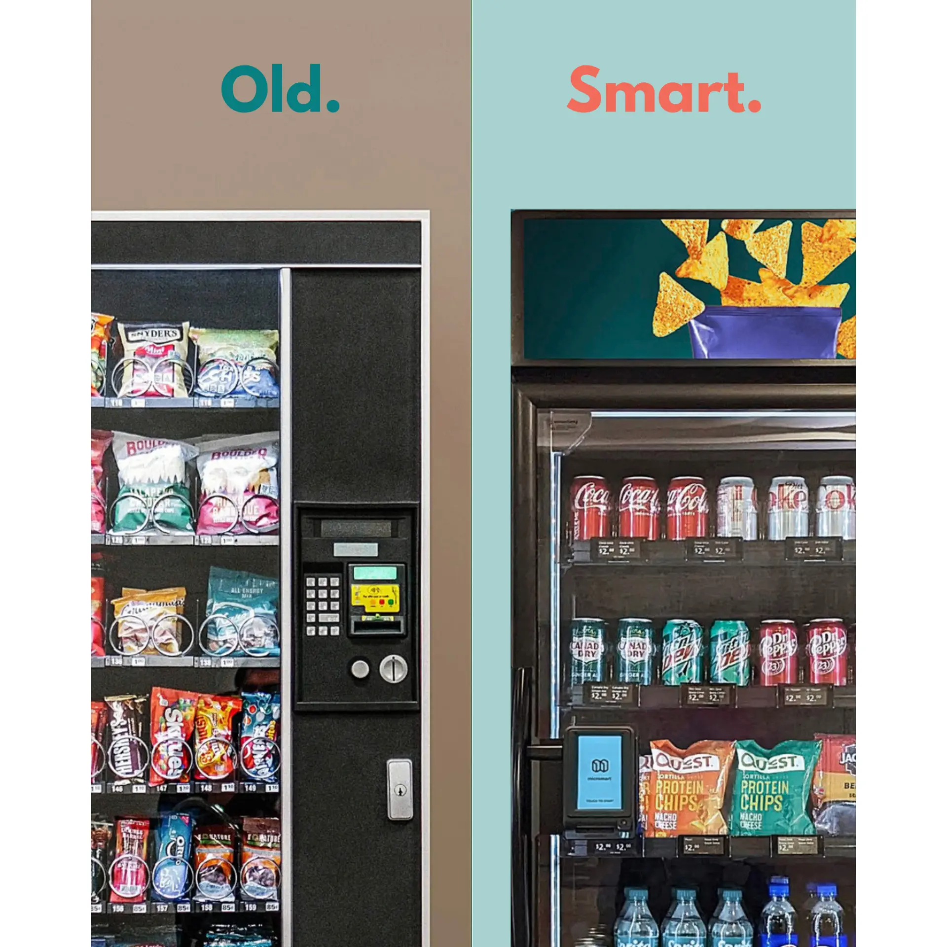 Old vending compared with Smart Vending